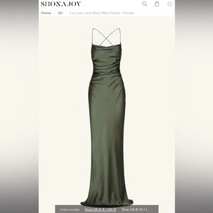 Shona Joy💚 OFFER! La Lune Lace Back Maxi Dress - Forest SIZE US 2, AUS 6